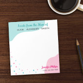 ターコイズピンクは母からのメモを星にする ノートパッド