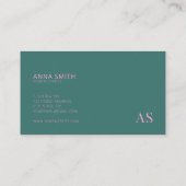 ターコイズピンクスタイリッシュモノグラモダンム 名刺 (裏面)