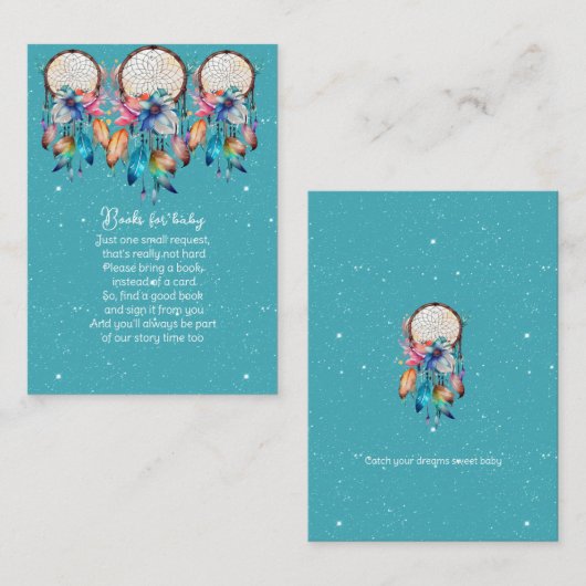 ターコイズピンクドリームキャッチャーベビー エンクロージャーカード (正面/裏面)