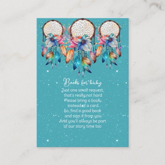 ターコイズピンクドリームキャッチャーベビー エンクロージャーカード (正面)