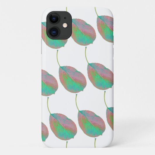 ターコイズピンクナシツリーリーフiPhone 11ケース Case-Mate iPhoneケース (裏面)