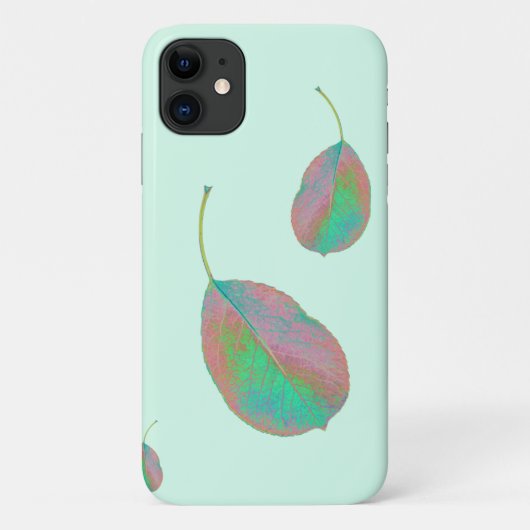 ターコイズピンクナシツリーリーフiPhone 11ケース Case-Mate iPhoneケース (裏面)
