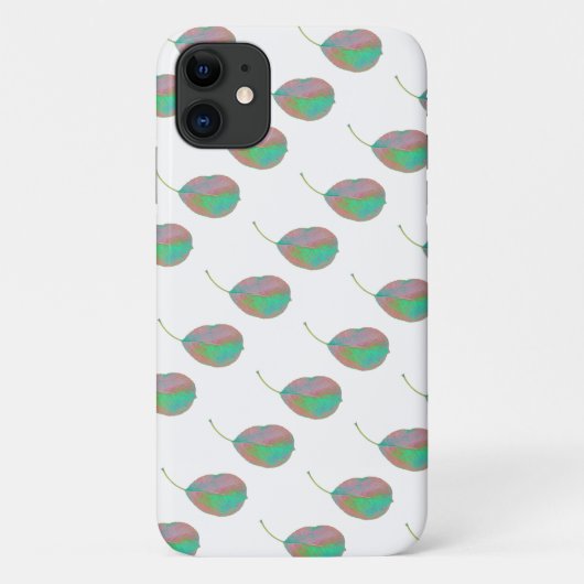 ターコイズピンクナシツリーリーフiPhone 11ケース Case-Mate iPhoneケース (裏面)