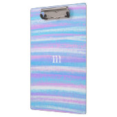 ターコイズピンクパープルのペイントされたアクリルストライプ クリップボード (左)