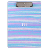 ターコイズピンクパープルのペイントされたアクリルストライプ クリップボード (正面)