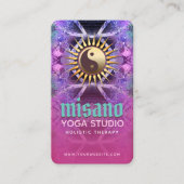 ターコイズピンクパープル陰陽ホリスティックヨガ 名刺 (正面)