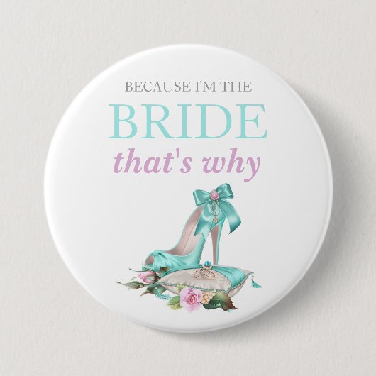 ターコイズピンクブライドバラサテンピロー 缶バッジ (正面)