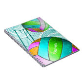 ターコイズピンクライム女子バレーボールパーソナライズされた ノートブック (右側)