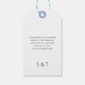 ターコイズピンク抽象芸術ハワイアン花 ギフトタグ (裏面)