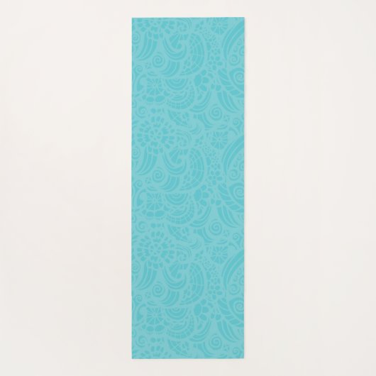 ターコイズピンク抽象芸術ハワイアン花 ヨガマット (裏面)