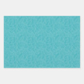 ターコイズピンク抽象芸術ハワイアン花 ラッピングペーパーシート (正面2)