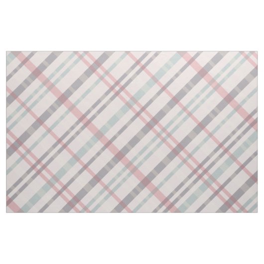 ターコイズピンク紫色の格子模様 ファブリック (ファットクウォーター)