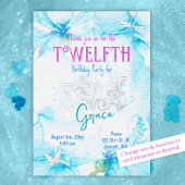 ターコイズピンク金ゴールド甘い16フローラ文字 箔招待状