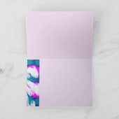 ターコイズピンク タイダイ スワール ハッピーバースデー カード (内部)