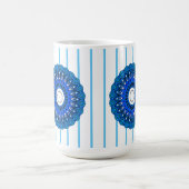 ターコイズピンストリップブルーマンダラマグ コーヒーマグカップ (中央)