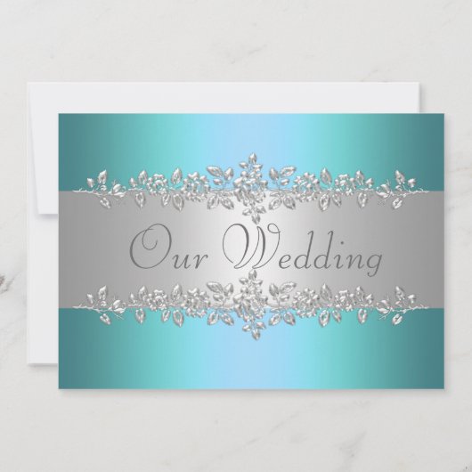 ターコイズピーコックの結婚式招待状 招待状 (裏面)