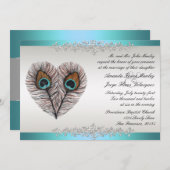 ターコイズピーコックの結婚式招待状 招待状 (正面/裏面)