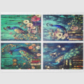 ターコイズピーコックコラージバイエルジーレーン 薄葉紙 (正面)