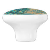 ターコイズピーコックバードアールヌーボーアールデコ セラミックノブ (側面)