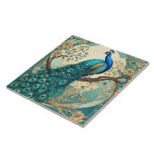 ターコイズピーコックバードアールヌーボーアールデコ タイル (側面)