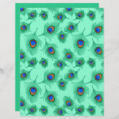 ターコイズピーコックフェザーオンライトアクア (正面/裏面)