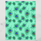 ターコイズピーコックフェザーオンライトアクア (正面)