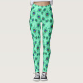 ターコイズピーコックフェザーオンライトアクア レギンス (正面)