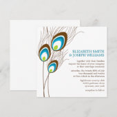 ターコイズピーコックフェザーズウェディング 招待状 (正面/裏面)