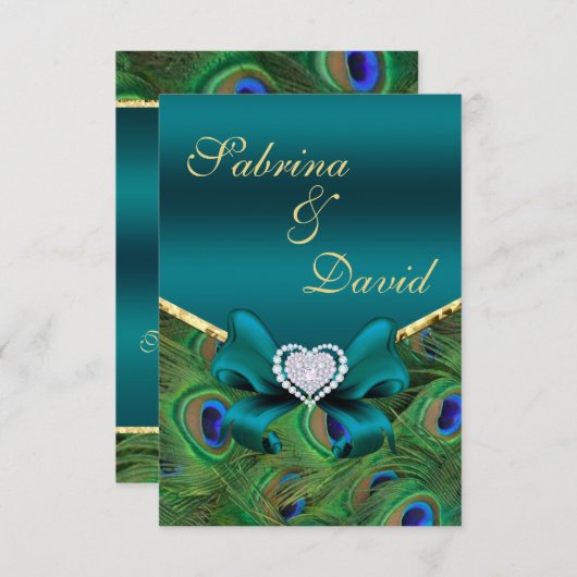 ターコイズピーコック受付カード エンクロージャーカード (正面/裏面)