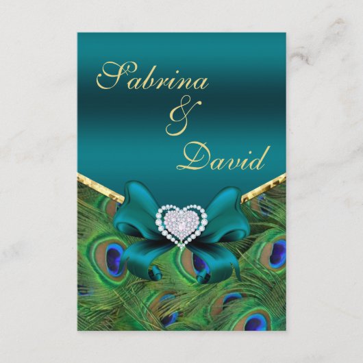 ターコイズピーコック受付カード エンクロージャーカード (正面)