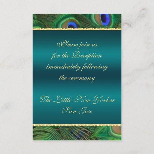 ターコイズピーコック受付カード エンクロージャーカード (裏面)