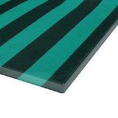 ターコイズピーコック垂直ストライプ カッティングボード (角)