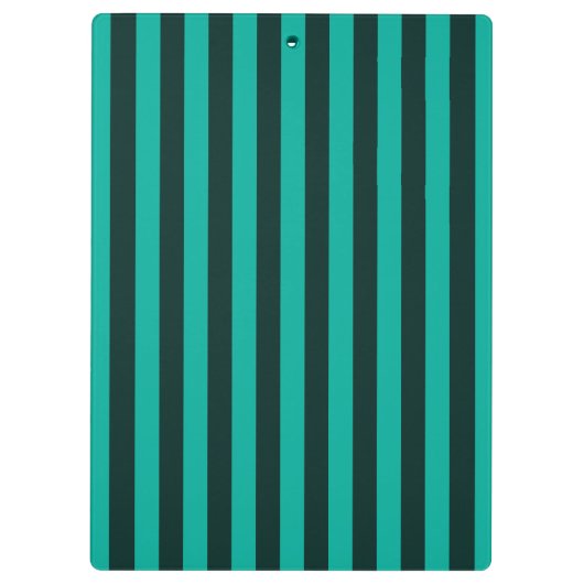 ターコイズピーコック垂直ストライプ クリップボード (裏面)
