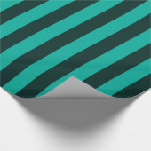 ターコイズピーコック垂直ストライプ ラッピングペーパー (角)