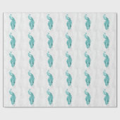 ターコイズピーコック結婚式ラッピングペーパー ラッピングペーパー (フラット)