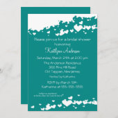 ターコイズフィールドオブハーツ ブライダルシャワー招待状 招待状 (正面/裏面)