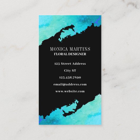 ターコイズフェイクの石質及び黒 名刺 (裏面)