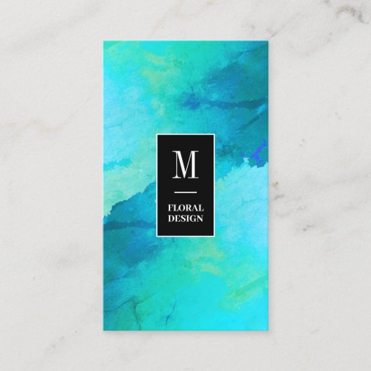 ターコイズフェイクの石質及び黒 名刺 (正面)