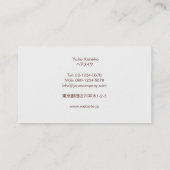 ターコイズフェイクリネンとゴールドサークルサロン 名刺 (裏面)