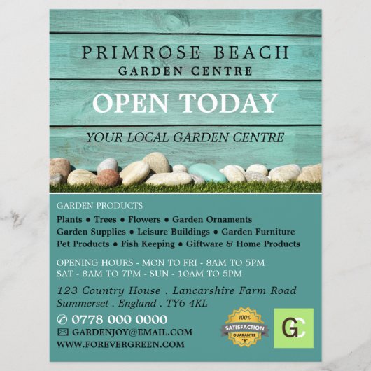 ターコイズフェンス、ガーデンセンター、造園家 チラシ (正面)