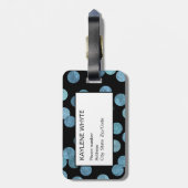 ターコイズフォイルドッパーソナライズされたトラゲッジタグ ラゲッジタグ (裏面縦)