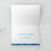 ターコイズフォトクリスマスホリデー カード (内部)