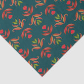 ターコイズフォークアートフローラプリントコージー素朴秋 薄葉紙 (詳細)