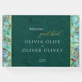 ターコイズフラワーズエメ結婚ラルド ゲストブック