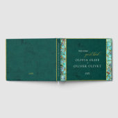 ターコイズフラワーズエメ結婚ラルド ゲストブック (全面)