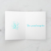 ターコイズフラワーズ&スワールグリーティングカード カード (内部)