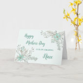 ターコイズフラワーニースハッピーマザーズデイカード カード (黄色い花)