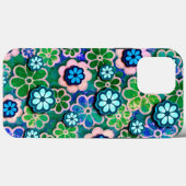 ターコイズフラワーヒッピーiPhone | Hippie iPhone 13 Case-Mate iPhoneケース (裏面 (横))