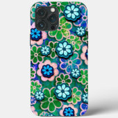 ターコイズフラワーヒッピーiPhone | Hippie iPhone 13 Case-Mate iPhoneケース (裏面)