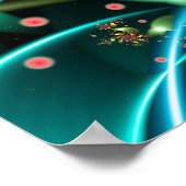 ターコイズフラワーフラクタル ポスター (角)